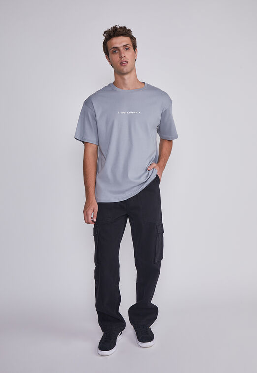 Polera Hombre Basica Gris Sioux